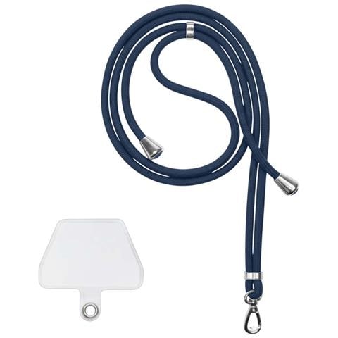 Collarino Da 150 Cm Per Smartphone In Nylon Con Fissaggio Universale, Blu Marine - Foto 4
