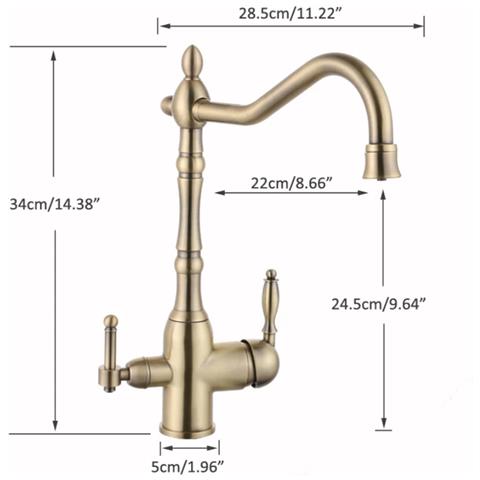 Rubinetto per lavello da cucina /bagno, Blackswan, tipo M72, modello in bronzo, misura 34 cm - Foto 4