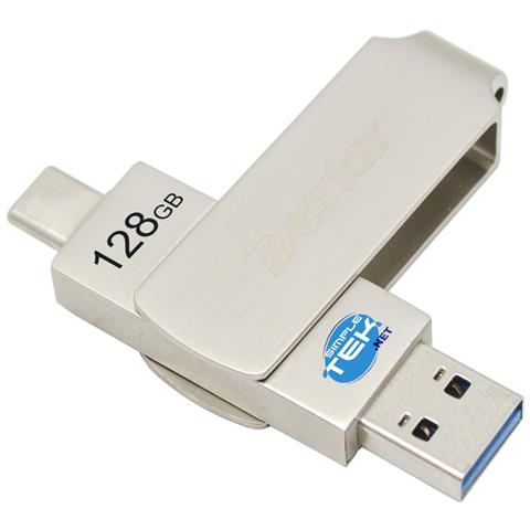Chiavetta Usb 128gb Riversibile Usb-a 3.2 Usb-c Type-c Thunderbolt Smartphone - Foto 1