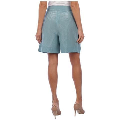 Pantaloncini Plissettati A Vita Alta Da Donna 5np41t - Foto 4