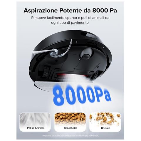 Q7 L5 Robot Aspirapolvere e Mocio, doppio sistema anti-groviglio, aspirazione HyperForce da 8.000 Pa, zona di non accesso intelligente,nero - Foto 8