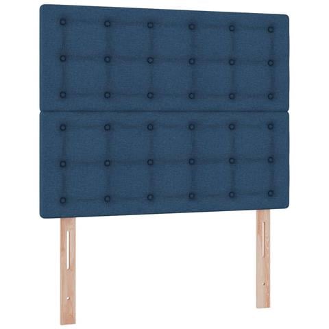 Letto con contenitore e materasso Blu 120 x 190 cm Tessuto - Foto 9