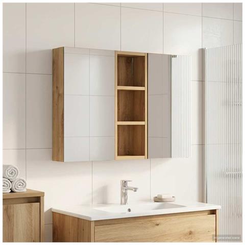 Set di Armadi da Bagno con lo scaffale 3 pcs 80 x 10,5 x 50 cm - Foto 2