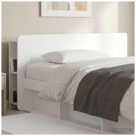 Testata del letto Bianco Lucido Legno ingegnerizzato - Foto 8