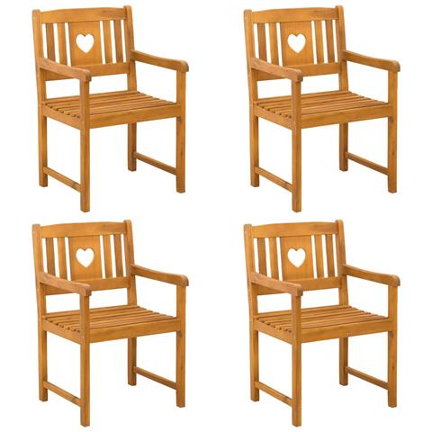 Panchina da esterno 4 pcs Naturale 56 x 55,5 x 90 cm - Foto 1