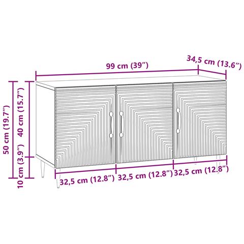 Mobile TV Bianco Lucido 99 x 34,5 x 50 cm Legno ingegnerizzato - Foto 9