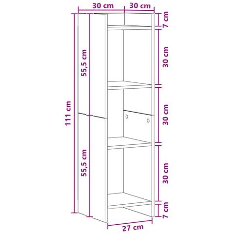 Libreria Rovere Fumo 30 x 30 x 111 cm Legno ingegnerizzato - Foto 7