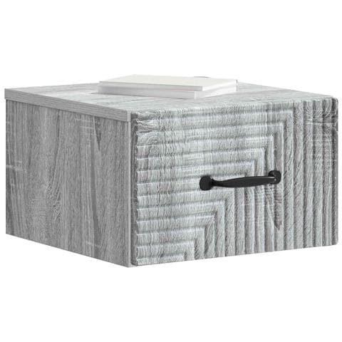 Mobiletto da notte a muro 2 pcs Grigio Sonoma 34,5 x 33 x 20 cm - Foto 2