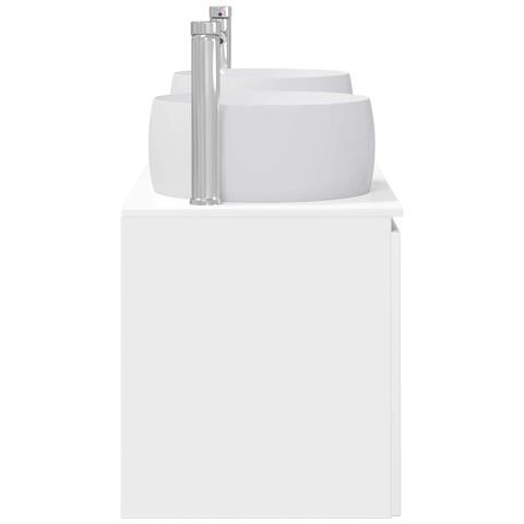 Set di Armadi da Bagno 3 pz Bianco Lucido 49,5 x 44,5 x 66 cm - Foto 2
