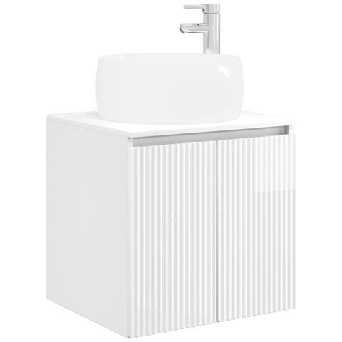 Set di Armadi da Bagno 3 pz Bianco Lucido 49,5 x 44,5 x 66 cm - Foto 10