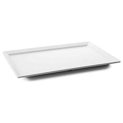 63536 - Vassoio rettangolare classico in melamina 70x30x2 cm - Bianco - Foto 1