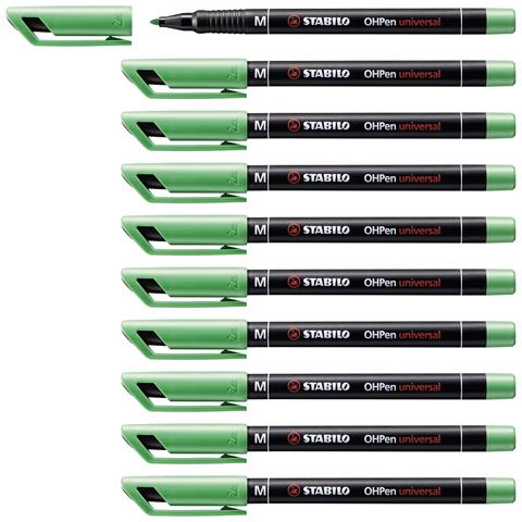OHPen universal Permanente - Marcatore - Tratto Medio (1 mm) - Confezione da 10 - Verde - Foto 1