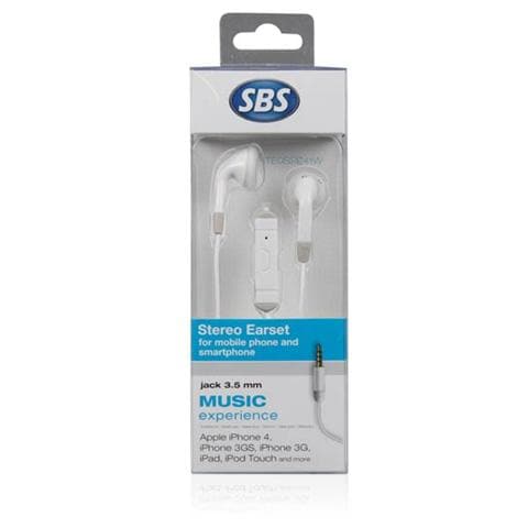 TE0SSE41W SMARTPHONE Auricolari stereo DUO Jack 3,5 mm con tasto di risposta, colore Bianco - Foto 1