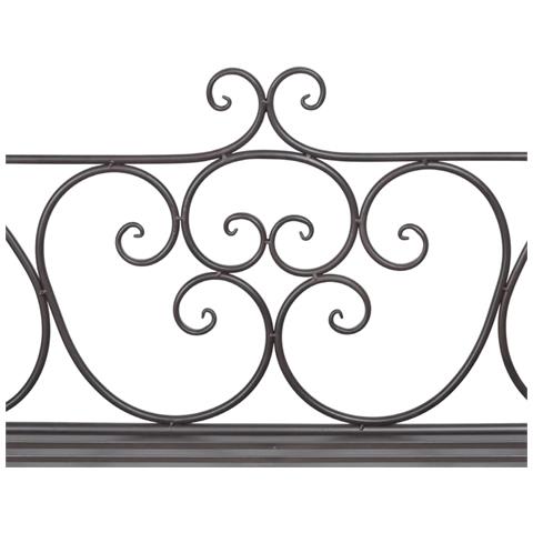 Panchina da Giardino 132 cm in Acciaio Stile Anticato Marrone - Foto 2