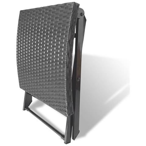 Sgabello Pieghevole in Polyrattan Nero - Foto 2