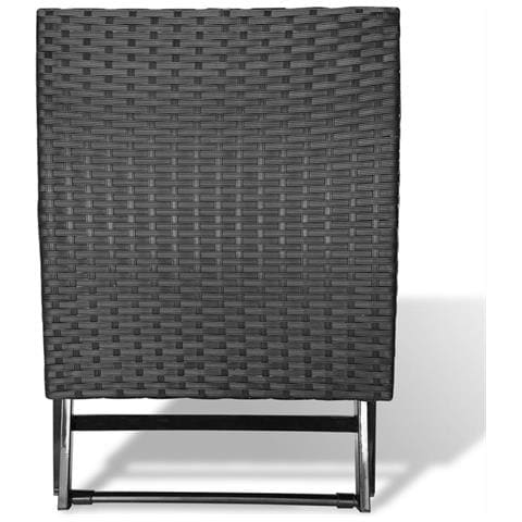 Sgabello Pieghevole in Polyrattan Nero - Foto 5