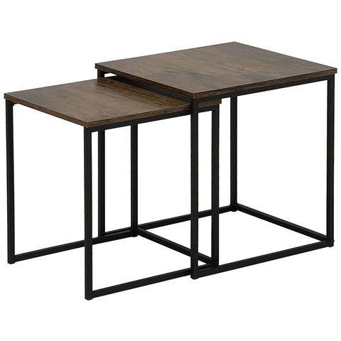 Set Di 2 Tavolini Da Caffè Vintage / nero Denny - Foto 16