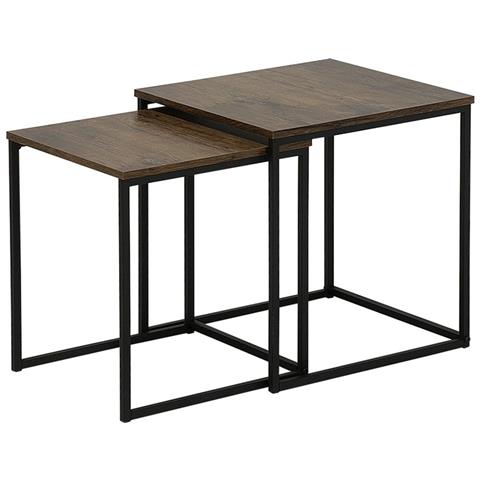 Set Di 2 Tavolini Da Caffè Vintage / nero Denny - Foto 1