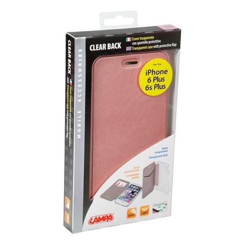 Clear Back, Cover Trasparente Con Sportello Protettivo - Apple Iphone 6 Plus / 6s Plus - Oro Rosa - Foto 2