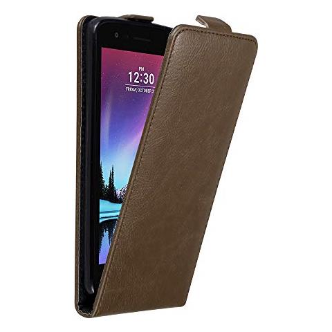 Custodia Compatibile Con Lg K4 2017 In Bruno Caffè - Coperchio Protettivo In Design Flip Con Chiusura Magnetica - Foto 1