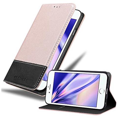 Custodia Compatibile Con Apple Iphone 6 / Iphone 6s In Oro Rosato Nero - Coperchio Protettiva Con Chiusura Magnetica, Funzione Stand E Tasca Per Le Carte - Foto 1
