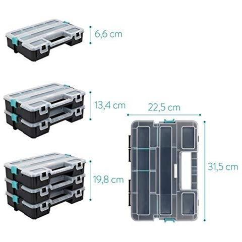 Plastica Stoccaggio - La Cassa Dellorganizzatore Impilabile Con Regolabile E Rimovibile Divisori Scomparto Per Gli Utensili Piccoli Oggetti Gioielli - 3 Scatole - Foto 2