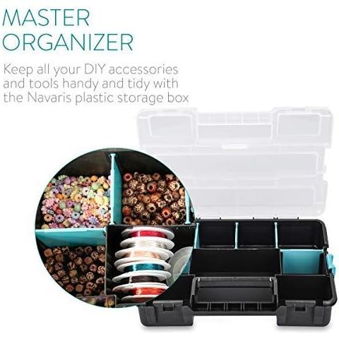Plastica Stoccaggio - La Cassa Dellorganizzatore Impilabile Con Regolabile E Rimovibile Divisori Scomparto Per Gli Utensili Piccoli Oggetti Gioielli - 3 Scatole - Foto 4