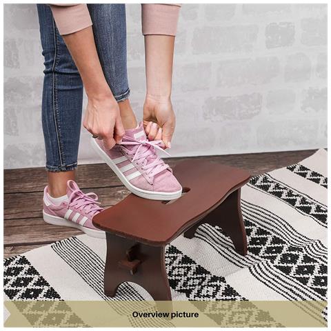 Piccolo Sgabello Marronne Cucina Bambini In Legno | 38 X 19 X 21 Cm | Poggiapiedi Grezzo Multifunzionale | Perfetto Per Tutte Le Nostre Scatole O Come Espositore Supporto Piante - Foto 2