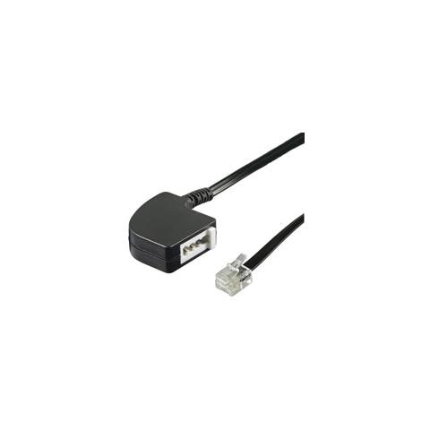 RJ-11 / TAE F Adapter RJ-11 M TAE F FM Nero cavo di interfaccia e adattatore - Foto 1