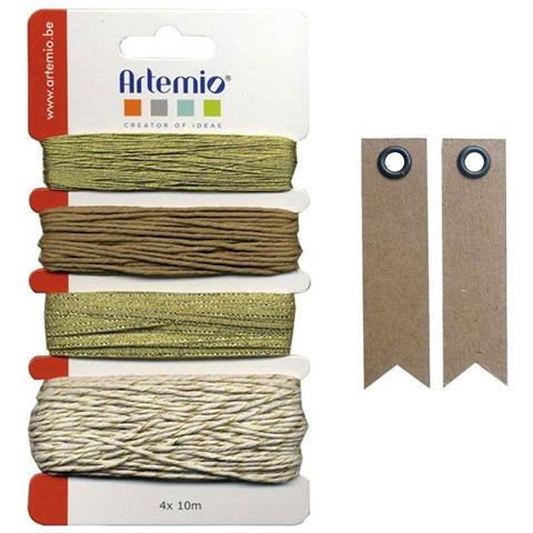 Kit Spaghi Dorati + 20 Etichette Kraft Con Gagliardetto - Foto 1