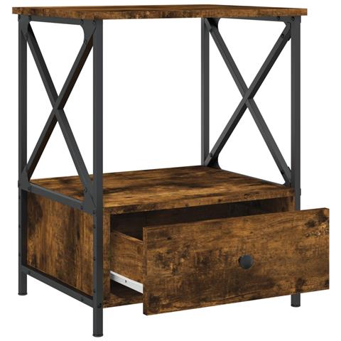Comodino Rovere Fumo 50x41x65 Cm In Legno Multistrato - Foto 9