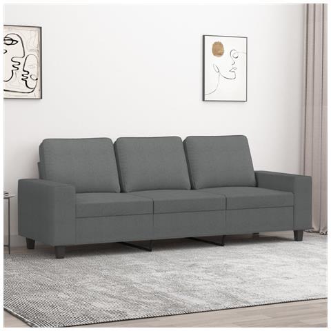 Divano A 3 Posti Grigio Chiaro 180 Cm In Tessuto - Foto 1