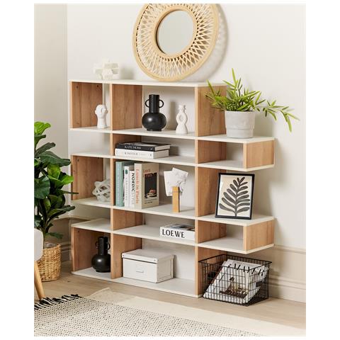Libreria A 5 Ripiani Amarilo 120 Cm Marrone/bianco - Foto 1