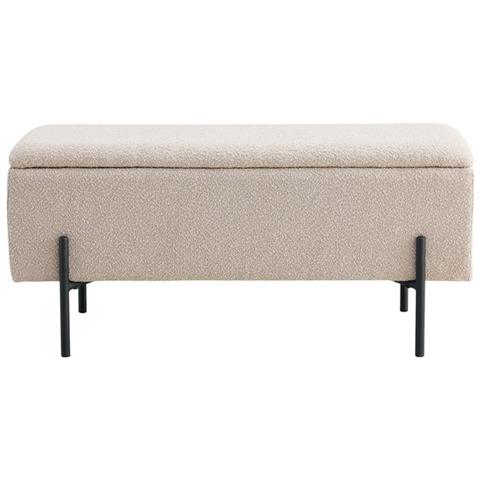 Panca Con Portaoggetti Watford - Beige - Poliestere - 36,5x95x42 Cm - Foto 1