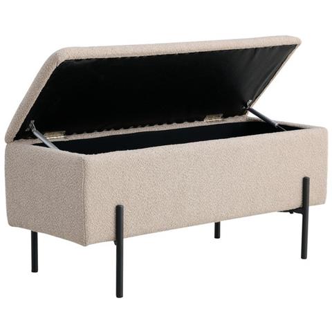 Panca Con Portaoggetti Watford - Beige - Poliestere - 36,5x95x42 Cm - Foto 4