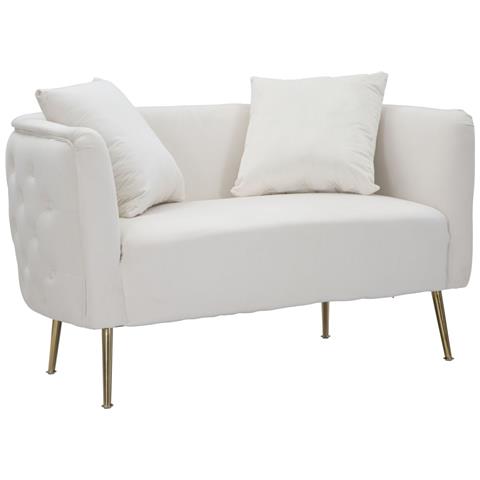 Divanetto Bucarest Crema Cm 127x74x73 - Foto 1