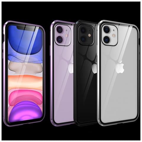 Custodia Magnetica Per Iphone, Cover In Vetro Temperato Bifacciale Black Iphone 16 - Foto 3