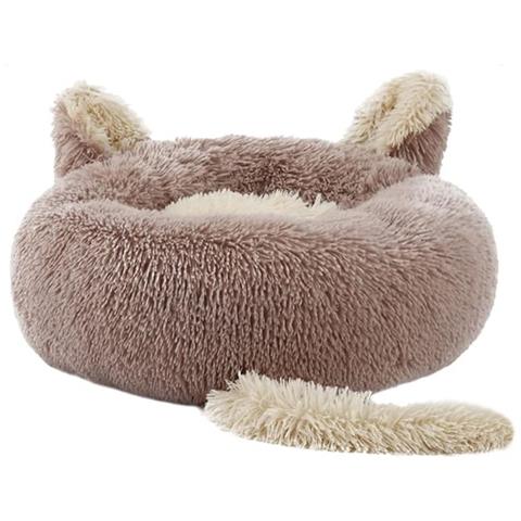 Letto Morbido In Peluche Per Animali Domestici 20 X 60 Cm Beige - Foto 2