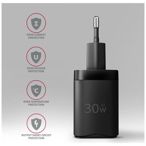 ACU-PD30 kroviklis jungiama tinkl PD 30W, 1x port USB-C, PD3.0/QC3.0/AFC /FCP /Apple Juoda Telefono cellulare, Smartphone, Orologio intelligente, Tablet, Universale, Orologio Nero AC Ricarica rapida Interno - Foto 9