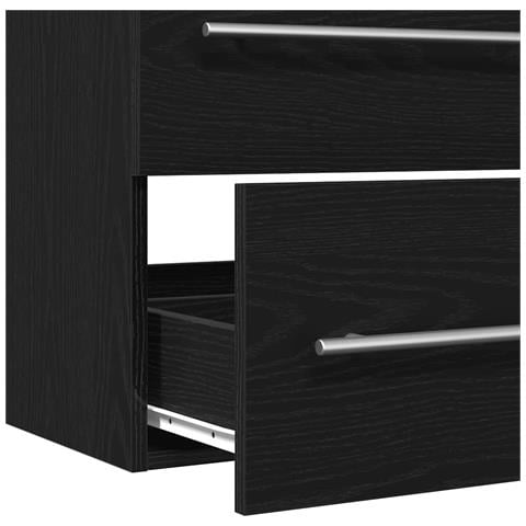 Mobile Lavabo Bagno Nero 100x38,5x48cm Legno Multistrato - Foto 9