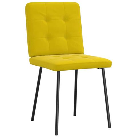 Sedie Da Pranzo 2 Pz Gialle In Velluto - Foto 3