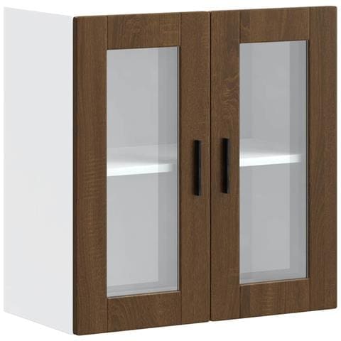 Pensile Da Cucina Con Porta In Vetro Porto Rovere Marrone - Foto 2