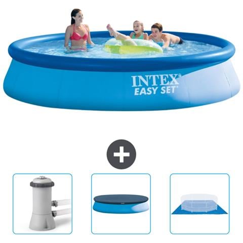 Piscina Fuori Terra - In Giro - 396x396x84 Cm - Blu - Include Accessori Coordinati Cb76 - Foto 1