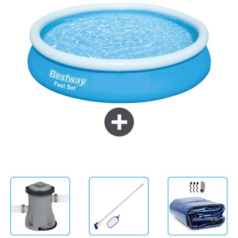 Piscina Fuori Terra - In Giro - 366x76 Cm - Blu - Include Accessori Coordinati Cb45 - Foto 1