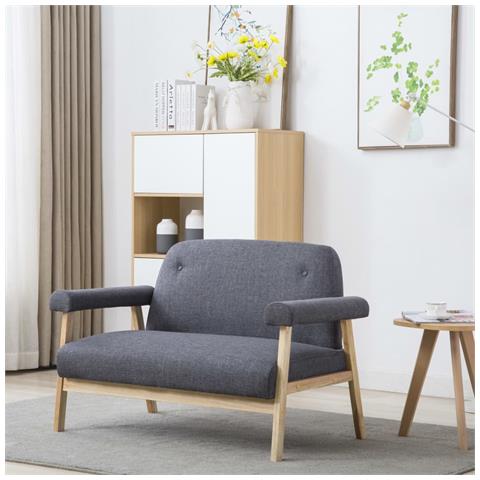 Lusso Casadino -  Divano A 2 Posti In Tessuto Grigio Scuro - Foto 8