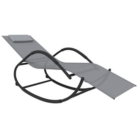 Lusso Casadino -  Lettino Prendisole A Dondolo In Acciaio E Textilene Grigio - Foto 1