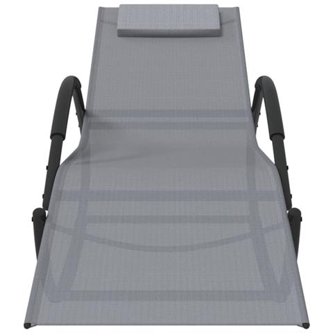 Lusso Casadino -  Lettino Prendisole A Dondolo In Acciaio E Textilene Grigio - Foto 2