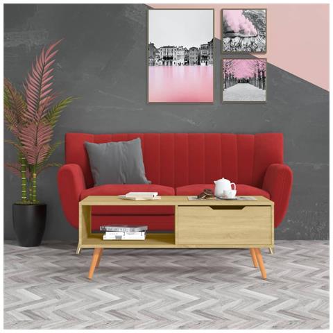 Tavolino Salotto Rovere Sonoma 100x49,5x43 Cm Legno Multistrato - Foto 7