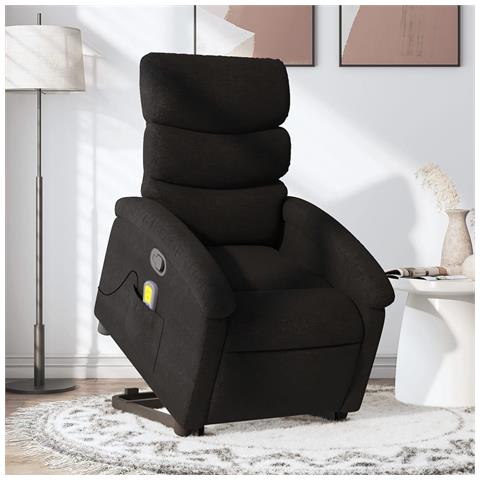 Lusso Casadino - Poltrona Alzapersona Massaggiante Reclinabile Nera In Tessuto - Foto 8