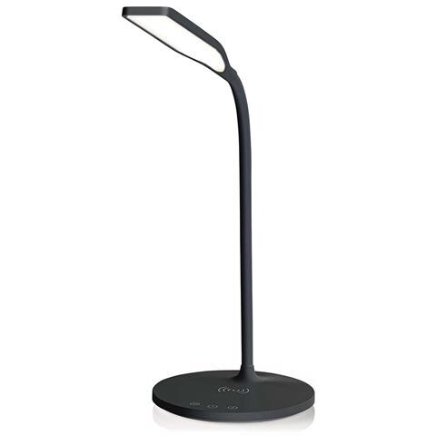 Lampada Da Scrivania A Led Con Dimmer E Caricatore Wireless 15 W, Nero - Foto 1